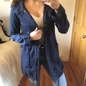 Long Utility Navy Jacket